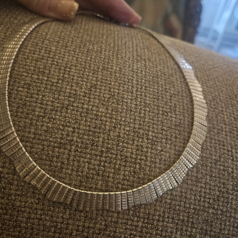 WONDERFUL MILOR ITALIAN MADE STERLING BIB NECKLACE. NICE WEIGHT - Picture 3 of 8